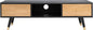 SAFAVIEH Beatrix TV Stand for up to 60" Flatscreen – Black & Oak, 2 Doors with Interior Storage, 1 Open Shelf, Entertainment Media Console (MED9607A)
