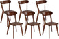 DELAVIN Soild Wood Dining Chairs Set of 6, Mid Century Oak Wood Kitchen Chairs, Vintage Dining Room Chairs Set Suitable for Kitchen, Walnut