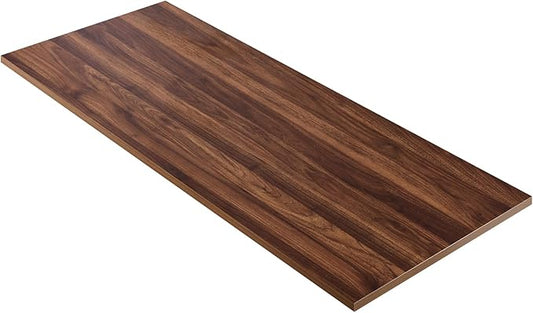 Kaboon Universal Tabletop 55"x20", Solid One-Piece Melamine Table Top, Double Desk L-Desk DIY, Home and Office, Dark Walnut
