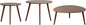 Small Oval Nesting Table, Mid Century Coffee Tables for Living Room,Solid Oak Wood Side Table,Triangle Tabletop with 3 Legs,Minimalist Display End Tables (Walnut Color, 3 Pieces)