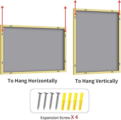 YIROMAN Bathroom Mirror 48"x24", Large Brushed Gold Bathroom Mirror for Over Sink with Aluminum Frame, Rectangular Vanity Mirror with Right Angle, Wall Mirror Hangs Horizontal or Vertical