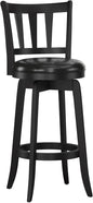 Hillsdale Presque Isle Wood Swivel Stool with Faux Leather Seat, Bar Height, Black