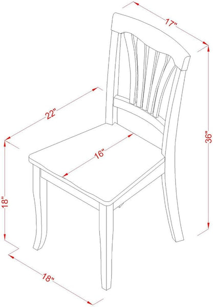 East West Furniture DLAV3-OAK-W 3 Piece Dining Room Furniture Set Contains a Round Kitchen Table with Dropleaf and 2 Dining Chairs, 42x42 Inch, Oak