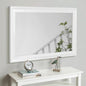 CULER White Wood Wall Mirror for Bathroom,Rectangle Rustic Large 30 x 40 inch Hanging Vanity Mirrors with Wooden Frame for Living Room,Bedroom,Entryway (30x40 inch, White)