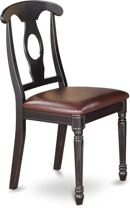 East West Furniture DOKE7-BCH-LC 7 Piece Dining Room Furniture Set Consist of a Rectangle Wooden Table with Butterfly Leaf and 6 Faux Leather Upholstered Chairs, 42x78 Inch, Black & Cherry