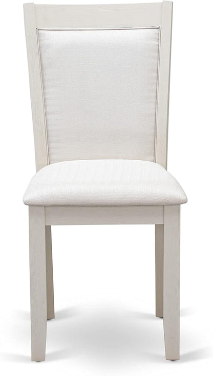 East West Furniture X027MZ001-5 5 Piece Kitchen Table & Chairs Set Includes a Rectangle Dining Room Table with X-Legs and 4 Cream Linen Fabric Parsons Dining Chairs, 40x72 Inch, Multi-Color