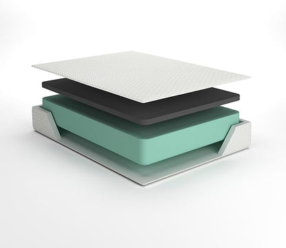 Signature Design by Ashley King Size 8 Inch Medium Firm Charcoal Gel & Green Tea Infused Memory Foam Mattress for Pressure Relief, Fiberglass Free, Mattress In A Box