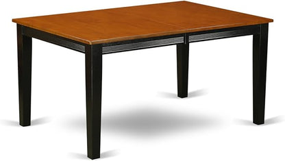 East West Furniture QUDO5-BCH-W 5 Piece Modern Dining Table Set Includes a Rectangle Wooden Table with Butterfly Leaf and 4 Dining Room Chairs, 40x78 Inch, Black & Cherry