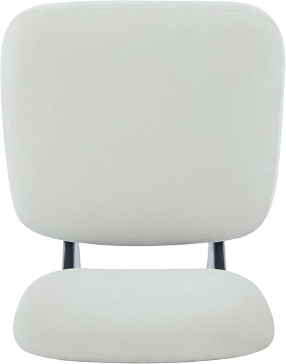 Christopher Knight Home Mores Low Profile Accent Chair Set of 2, Modern Living Room Armless Lounge Chair, Fabric Comfy Reading Chair for Bedroom, Wooden Frame and Thick Padded Seat, Black+White