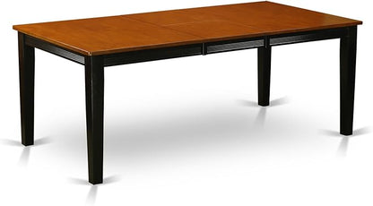 East West Furniture QUDO5-BCH-W 5 Piece Modern Dining Table Set Includes a Rectangle Wooden Table with Butterfly Leaf and 4 Dining Room Chairs, 40x78 Inch, Black & Cherry