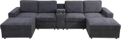 Modular Sectional Sofa Living Room Ottoman, U-Shaped Modern Couches for Living Room, Bedroom, Office