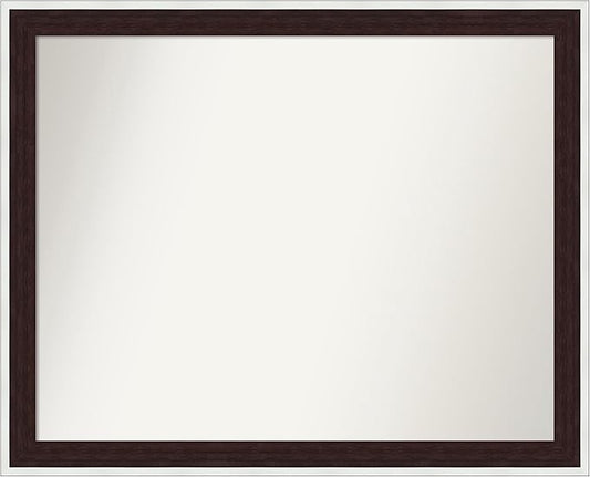 Amanti Art Bathroom Mirror for Over Sink, 25x31 Maya Espresso Silver Rectangle Vanity Mirror, Large Modern Contemporary Frame, Hangs Horizonally and Vertically, Bathroom Wall Decor, Non-Beveled Edge