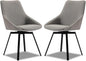 Dining Chairs Set of 2 Light Grey Living Room Chairs Fabric Upholstered Kitchen Chairs,Loads Up to 270lbs,Quick Assembly,Swivel Dining Chair