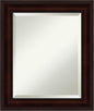 Amanti Art Brown Bathroom Mirror for Over Sink, 25x21 Coffee Bean Brown Rectangle Vanity Mirror, Small Casual Frame, Hangs Horizonally and Vertically, Bathroom Wall Decor, Beveled Edge from WI, USA