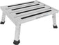 Adjustable Height Aluminum RV Step, Stable Foldable Platform Step Stool, Supports Up to 1,000 lb, Non-Slip Rubber Feet and Platform Mat, Easy to Carry (Silver)