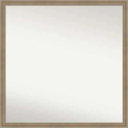 Amanti Art Grey Bathroom Mirror for Over Sink, 28x28 Florence Grey Square Vanity Mirror, Large Casual Frame, Hangs Horizonally and Vertically, Bathroom Wall Decor, Non-Beveled Edge from WI, USA