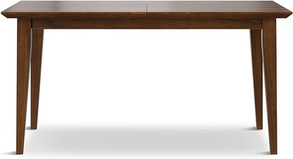 SIMPLIHOME Colby Extendable Dining Table, Solid Wood Walnut Veneer in Walnut, 60-76 x 36 inches, Contemporary-Style Rectangular Expandable Kitchen Table with Butterfly Leaf for 6+ People