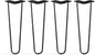 TEN49 Heavy Duty Hairpin Table Legs - 16 Inch Industrial Black Furniture Legs - Solid Rods Metal Legs for Table - Fit for Mid-Century Modern Desk, Bed Side, Dressing Table, Nightstand Legs