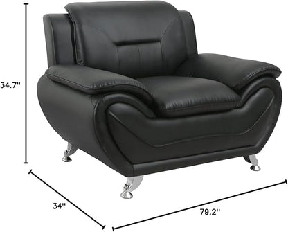 Container Furniture Direct Michael Sofa and Chair Set Black