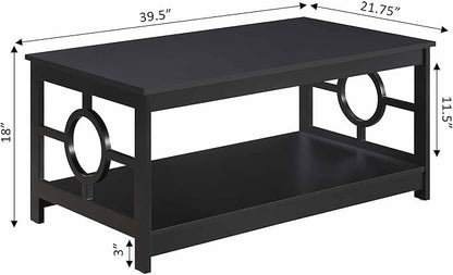 Convenience Concepts Ring Coffee Table, Black