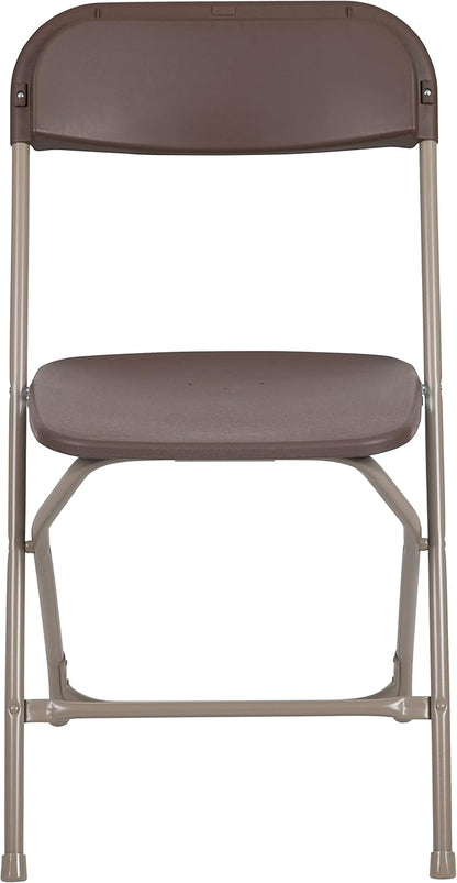 Flash Furniture Hercules Series Plastic Folding Chair - Brown - 20 Pack 650LB Weight Capacity Comfortable Event Chair-Lightweight Folding Chair