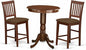 East West Furniture EDVN3-MAH-C 3 Piece Counter Set for Small Spaces Contains a Round Dining Room Table with Pedestal and 2 Linen Fabric Upholstered Chairs, 30x30 Inch, Mahogany