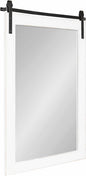 Kate and Laurel Cates Farmhouse Wood Framed Wall Mirror, 24 x 38, White, Barn Door-Inspired Rustic Mirrors for Wall