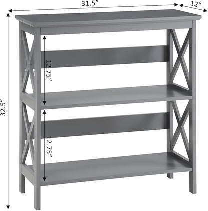Convenience Concepts Oxford 3 Tier Bookcase, Gray