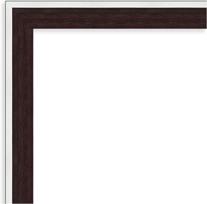 Amanti Art Wall Mirror 27x21 Maya Espresso Silver Rectangle Bathroom Mirror for Wall Decor Living Room, Medium Modern Contemporary Frame, Hangs Horizonally and Vertically, Bathroom Decor, Beveled Edge