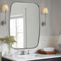 ANDY STAR Brushed Nickel Oblong Mirror, 36x48 Inch Brushed Nickel Oval Mirror for Bathroom with Stainless Steel Metal Frame, Wall Mouned for Bathroom, Living Room, Entryway