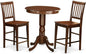 East West Furniture EDVN3-MAH-W 3 Piece Kitchen Counter Height Dining Table Set Contains a Round Wooden Table with Pedestal and 2 Dining Chairs, 30x30 Inch, Mahogany