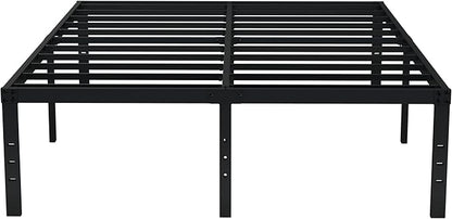 EMODA 18 Inch California King Bed Frames Heavy Duty Tall Metal Cal King Platform with Large Storage Space, No Box Spring Needed, Noise Free, Black