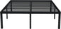EMODA 18 Inch King Bed Frame No Box Spring Needed, Heavy Duty Tall Metal Platform with Large Storage Space, Noise Free, Easy Assembly, Black