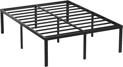 EMODA 20 Inch Tall Full Size Bed Frame with Large Storage Space, Easy Assembly Heavy Duty Metal Platform No Box Spring Needed, Noise Free, Black