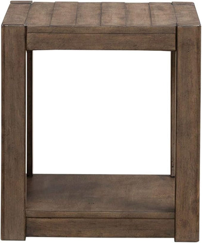 Liberty Furniture Broadmore Living Room Square Chairside Table - Cobblestone Brown