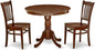 East West Furniture ANGR3-MAH-W 3 Piece Dinette Set for Small Spaces Contains a Round Dining Room Table with Pedestal and 2 Kitchen Dining Chairs, 36x36 Inch, Mahogany