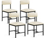 DWVO Dining Room Chairs Set of 4 White Modern Upholstered Dining Chairs Faux Leather Restaurant Chairs with Metal Legs for Living Room Kitchen 4 Pack, White