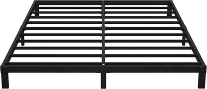 7 Inch Queen Bed Frame No Box Spring Need, Low Profile Metal Platform Bed Frame Queen Size, Heavy Duty Support Bedframes, Easy Assembly