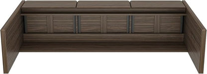 Manhattan Comfort Linda Modern Console Table with 3 Storage Drawers – 60" Narrow Entryway Stand for Living Room, Hallway, or Dining Room – Wood Grain Accent Furniture, Walnut Brown