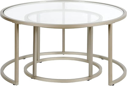 Watson Round Nested Coffee Table in Satin Nickel