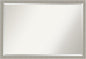 Amanti Art Grey Wall Mirror 26x38 Woodgrain Stripe Grey Rectangle Bathroom Mirror for Wall Decor Living Room, Large Casual Wood Frame, Hangs Horizonally and Vertically, Bathroom Decor, Beveled Edge