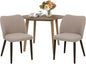 COLAMY 3-Piece Extendable Dining Table Set for 2, 36" Kitchen Round Wood Table with 2 Wooden Dining Room Chairs,Light Brown/Camel