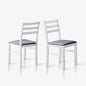 Livinia Seattle Modern Farmhouse Kitchen Dining Room Chair Set of 2, Solid Wood Fabric Upholstered Cushion Seat Wood Ladder Back Chairs (White)