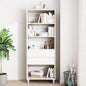 IOTXY White Mid-Century Bookcase with Legs - 67" Tall Open Shelves Cube Billy Bookshelf with Double Drawers for Home and Office