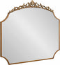 Kate and Laurel Arendahl Ornate Traditional Arched Scallop Mirror; 24 x 36; Antique Gold; Decorative Baroque Style Scalloped Arch Vintage Gold Mirror with Ornamental Crown