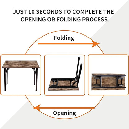 Need Small Desk 31 1/2" No Assembly Foldable Writing Table,Sturdy and Heavy Duty Folding Computer Desks for Small Space/Home Office/Dormitory AC5FB(80 * 40)