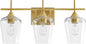 VONLUCE Bathroom Vanity Light, 3 Light Bathroom Light Fixture Over Mirror, Bathroom Wall Lamp with Clear Glass, Modern Gold Vanity Lighting fixtures for Bathroom, Bedroom, Hallway