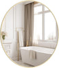 HOMECOOKIN Round Wall Mirror 28" Gold Circle Mirror for Bathroom with Metal Framed, Round Gold Mirror for Wall Decor, Vanity, Entryway Living Room