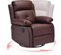 Swivel Rocker Recliner, 360 Swivel Small Recliners with 30 Degree, 90-150 Degree Angle, Faux Leather Lift Chair for Home Theater Seating, Adults, Living Room, Bedroom, Brown