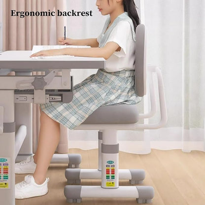 Kids Desk and Chair Set Kids Study Desk Chair Set Height Adjustable Ergonomic Children School Study Desk with Tilt Desktop, 3 Modes Light, Storage, Boy and Girl Table and Chair Set 3-18 Years